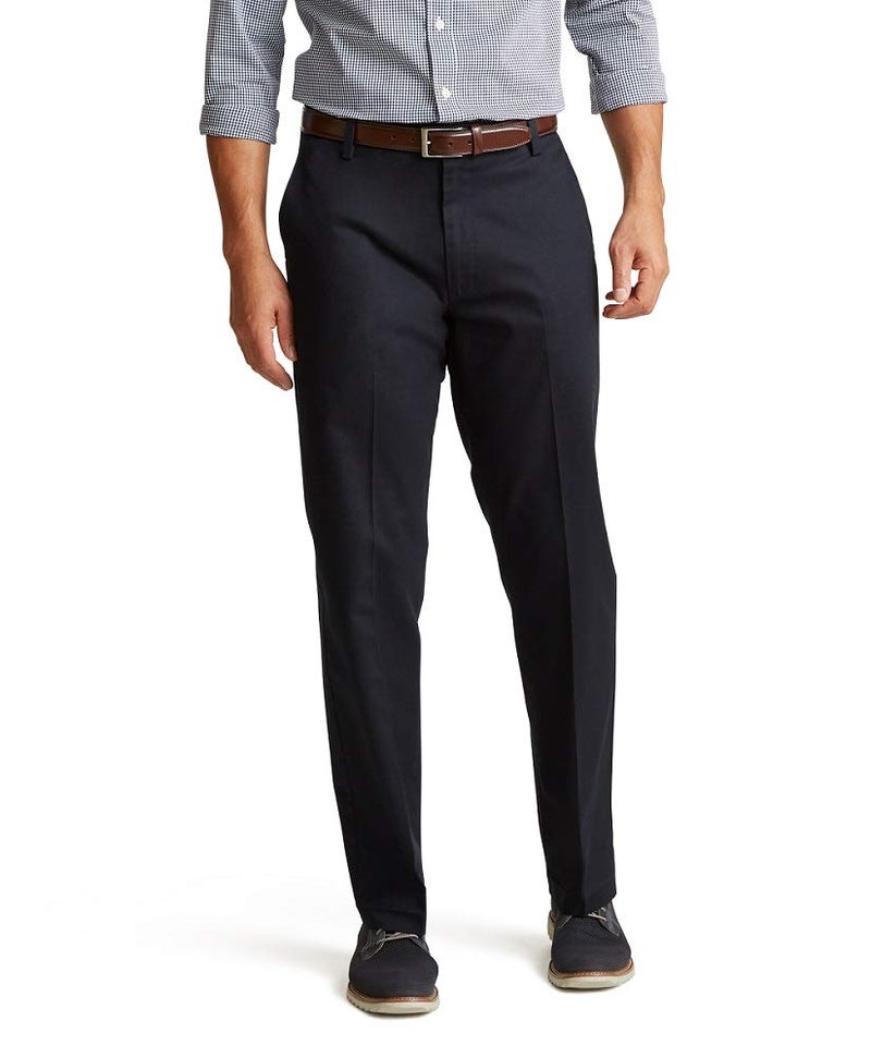 Dockers Men's Classic Fit Signature Khaki Lux Cotton Stretch Pants (Regular and Big & Tall), Dockers Navy, 38W x 34L - Image 1